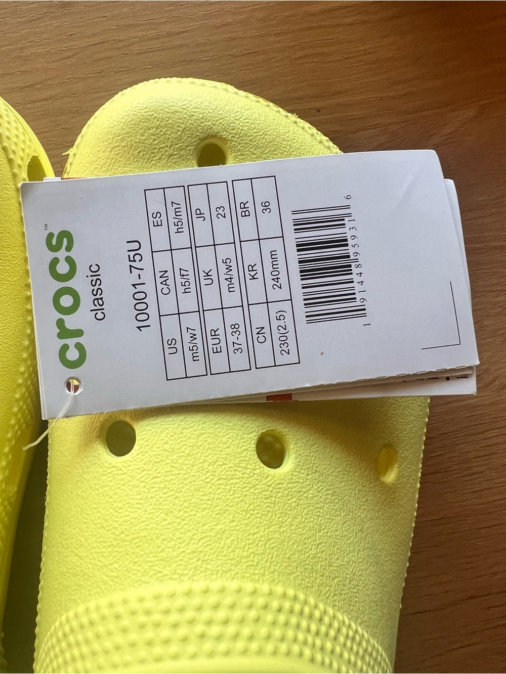 CROCS Bright Yellow Classic Clog - Picture 3 of 3